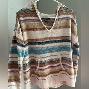 Multi colored hooded sweater